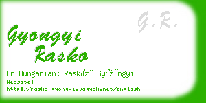 gyongyi rasko business card